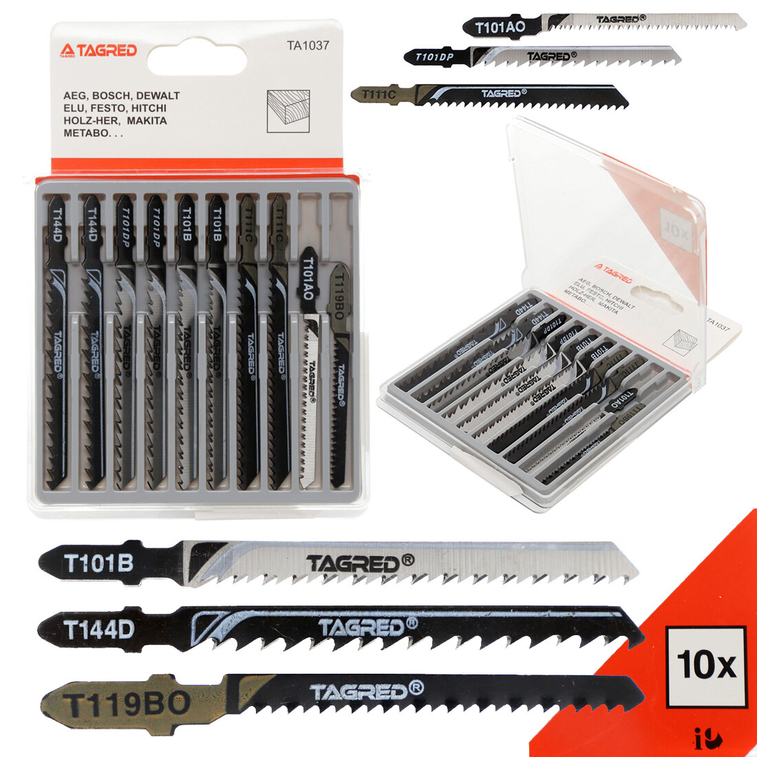 Pílové listy do priamočiarích píl, drevo typ T 10 ks. TA1037