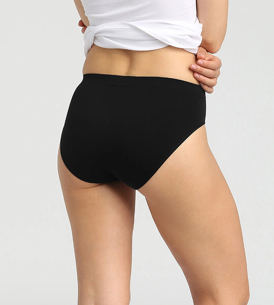 Dámske bezšvové nohavičky 2 ks DIM SEAMLESS MAXI BRIEF 2x - DIM - čierna L