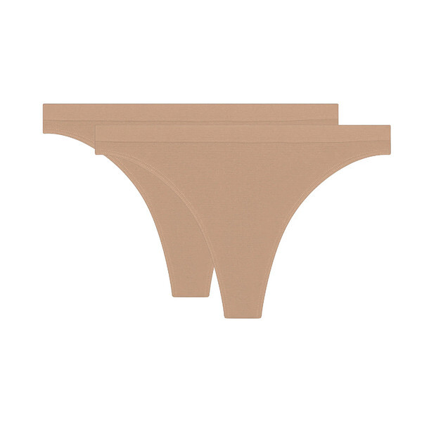 Dámske tangá 2 ks DIM SEAMLESS THONG 2x - DIM - nude L