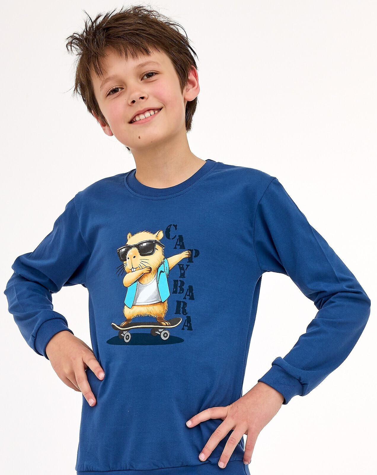 Cornette Kids Boy 593/177 Capybara pyžamo dĺžka/r 86-128 džínovina 98-104