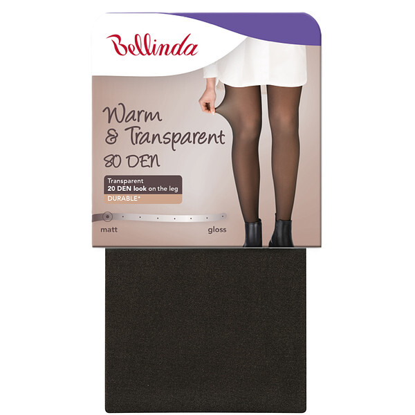 Dámske teplé pančuchy 80 DEN WARM & TRANSPARENT 80 DEN - BELLINDA - čierna S