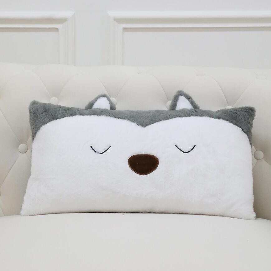 Vankúš pes 30x56cm sivý