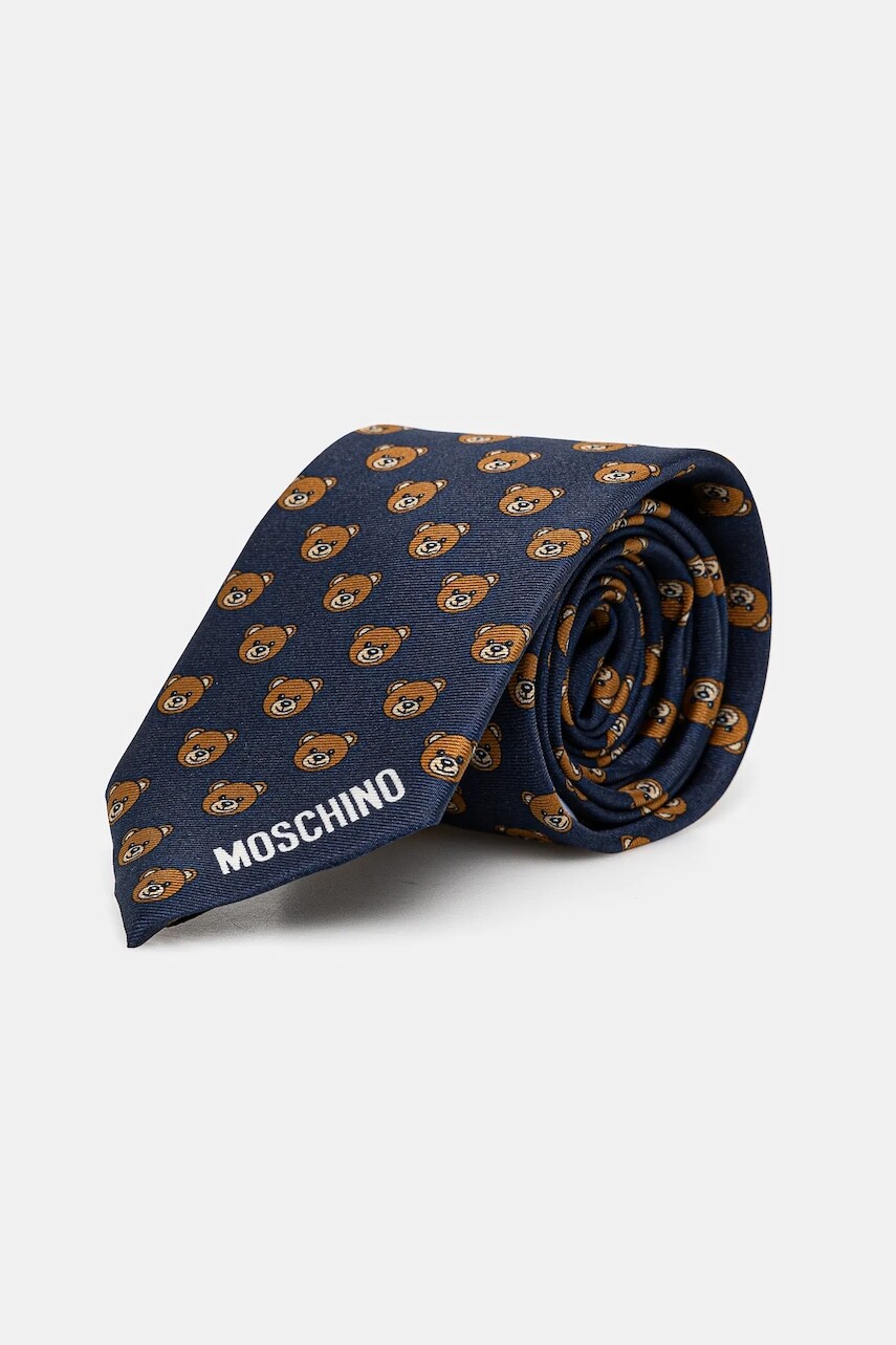 Hodvábna kravata Moschino čierna farba, M5260 55059