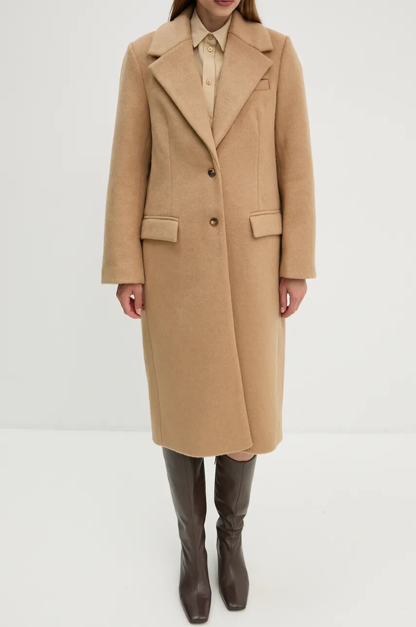 Kabát s prímesou vlny 2NDDAY Miguel béžová farba, prechodný, 2245110123