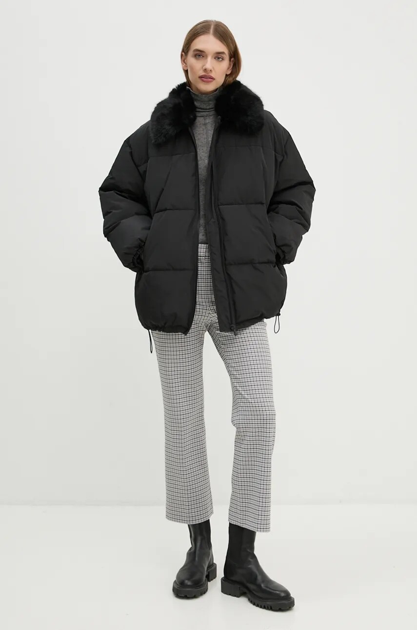 Bunda 2NDDAY Luis dámska, čierna farba, zimná, oversize, 2245111505