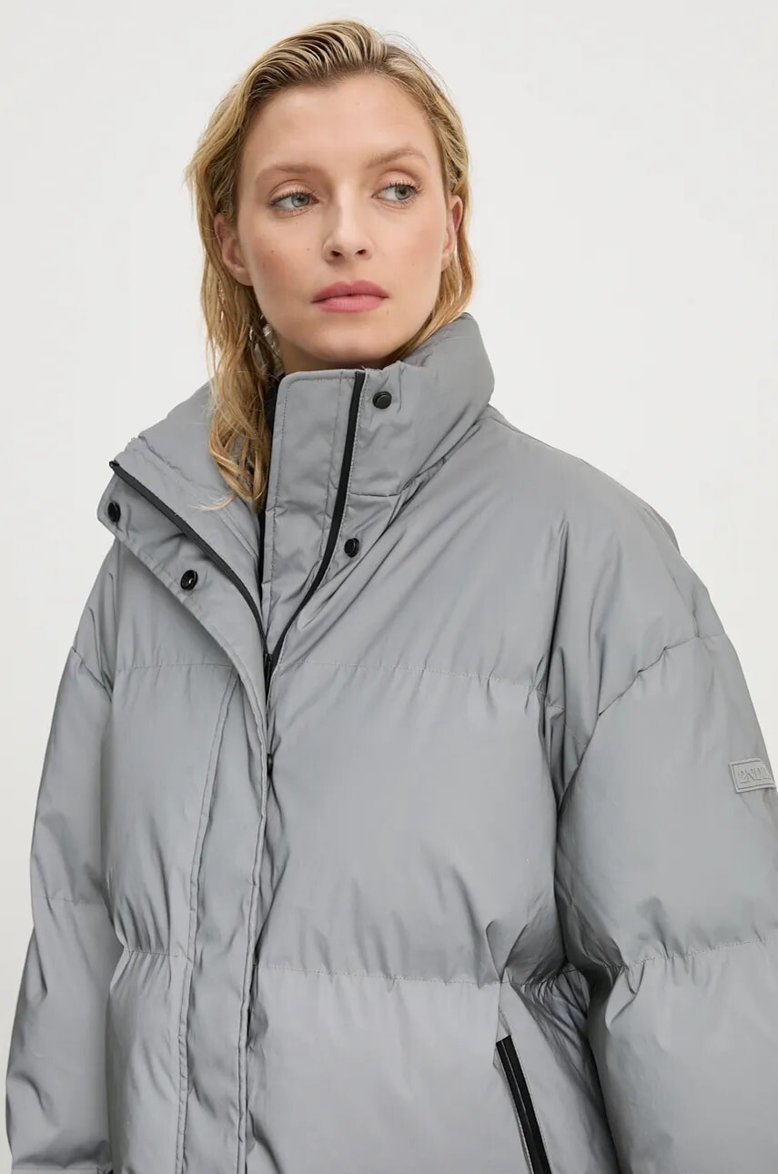 Bunda 2NDDAY Santiago dámska, šedá farba, zimná, oversize, 2245112509
