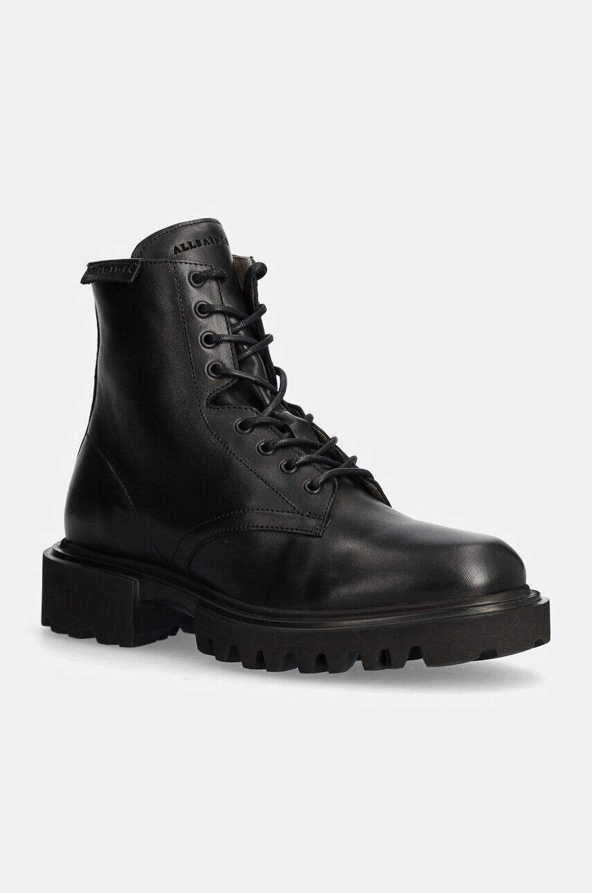 Kožená obuv AllSaints Vaughan Boot pánska, čierna farba, M049FB