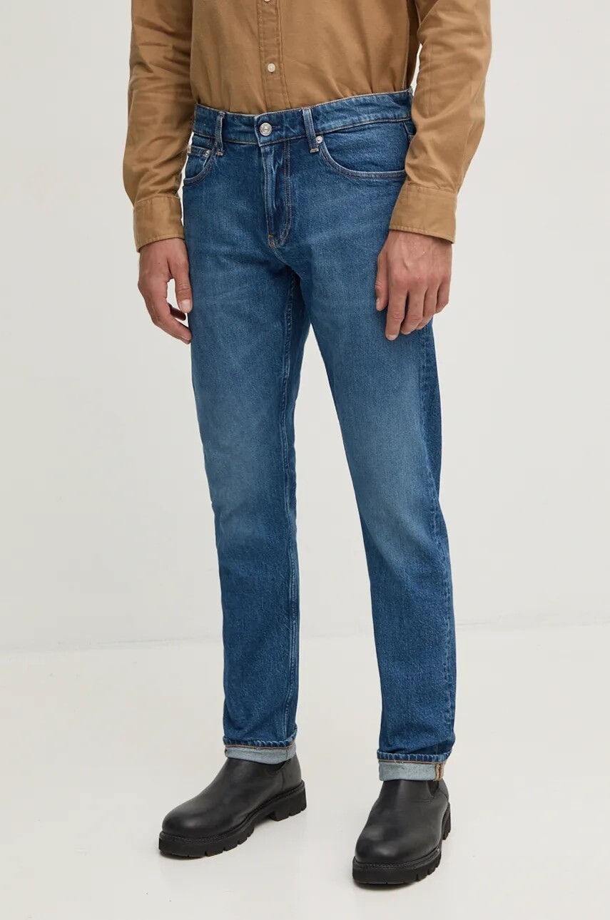 Rifle Calvin Klein Jeans pánske, tmavomodrá farba, J30J326359
