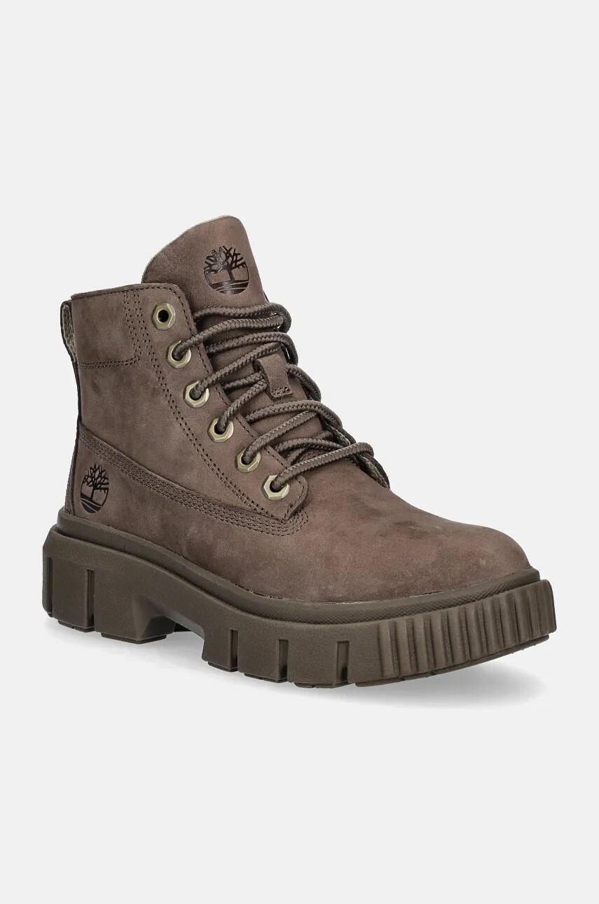 Semišové workery Timberland Greyfield dámske, hnedá farba, na platforme, TB0A2FT6EM51