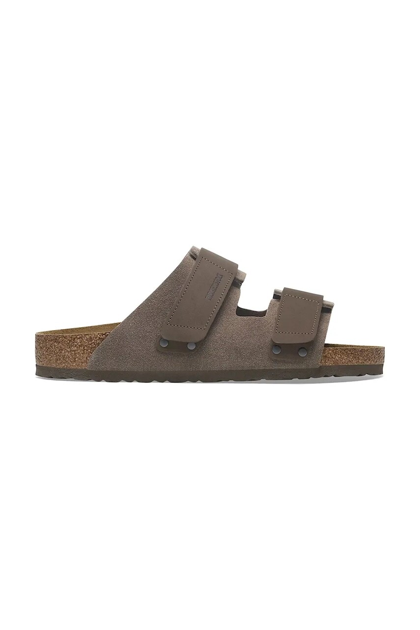 Kožené šľapky Birkenstock Uji pánske, zelená farba, 1029200