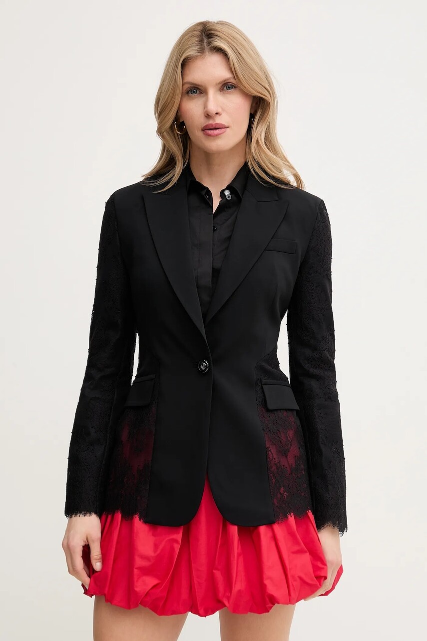 Sako Pinko čierna farba, jednoradové, jednofarebné, 104675 A2DK