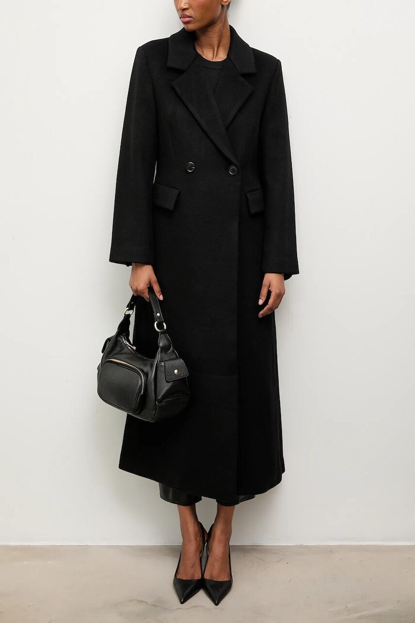 Vlnený kabát Answear.LAB čierna farba
