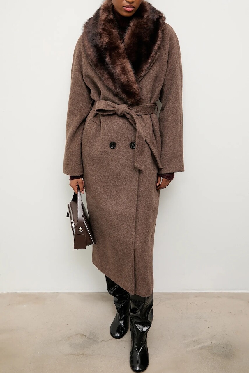Vlnený kabát Answear.LAB hnedá farba