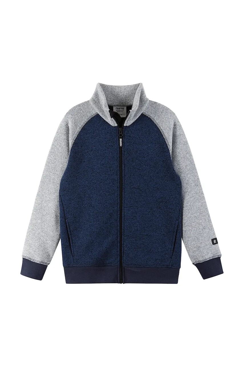 Detská fleecová mikina Reima Neulomus modrá farba, melanžová, 5200365A