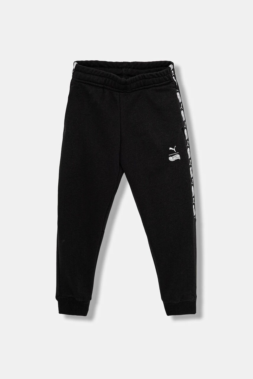 Detské tepláky Puma PUMA X HOT WHEELS Sweatpants TR čierna farba, s nášivkou, 632397