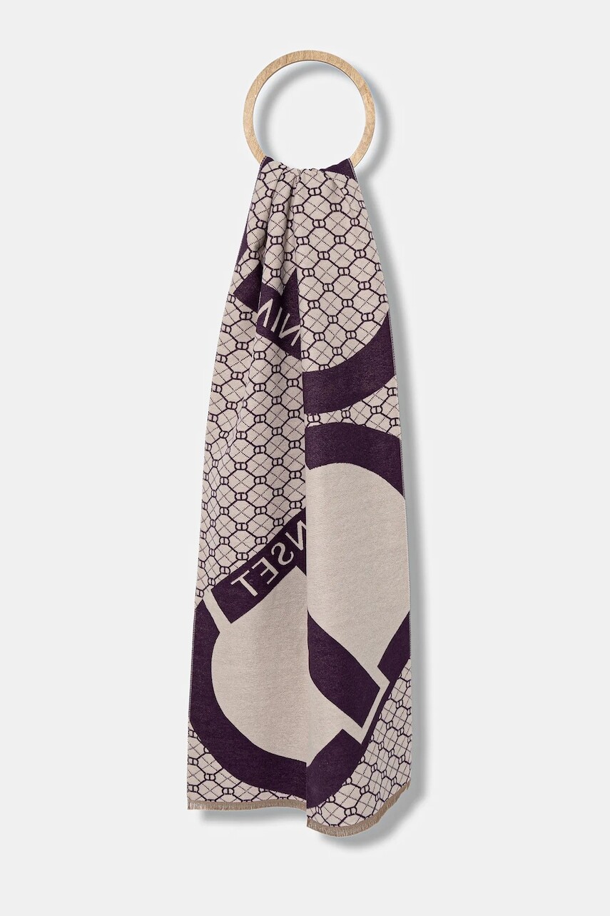 Šál Twinset fialová farba, vzorovaný, 252TO5060