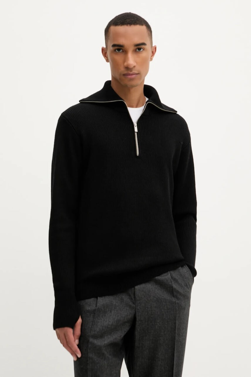 Vlnený sveter BARENA VENEZIA Knitwear Batigia čierna farba, hrejivý, KNU5289.305