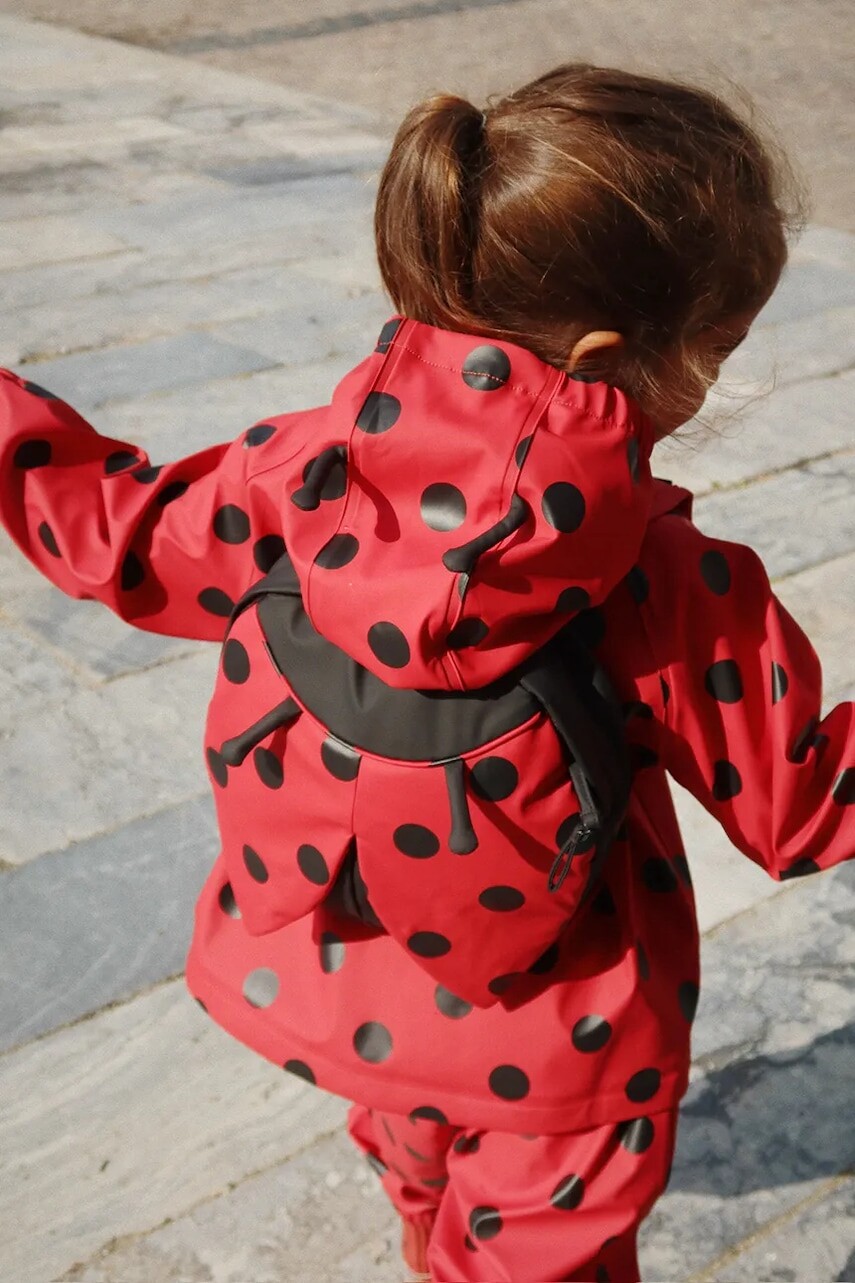 Detský ruksak Konges Sløjd CINELLE BACKPACK červená farba, malý, vzorovaný, KS103453