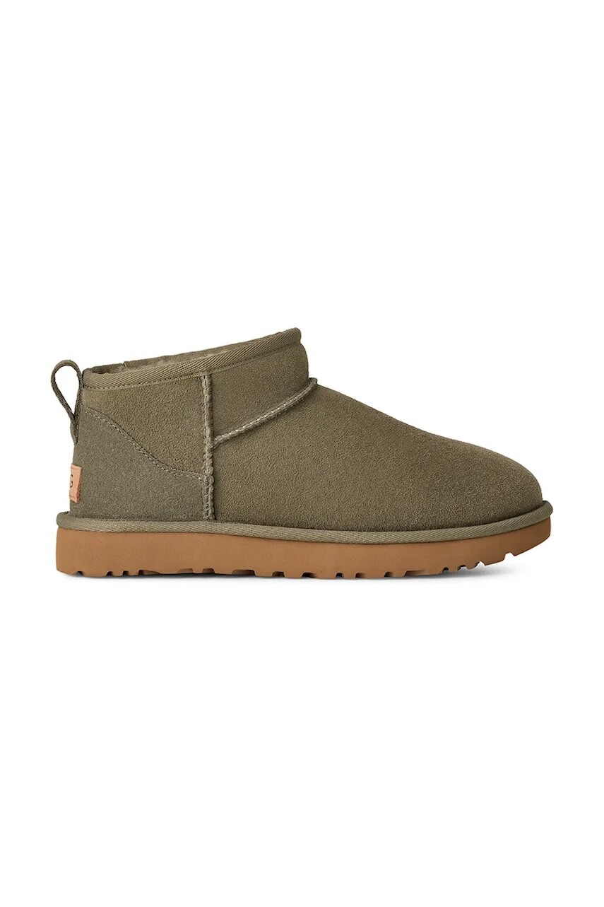 Semišové snehule UGG Classic Ultra Mini zelená farba, 1116109.MMP