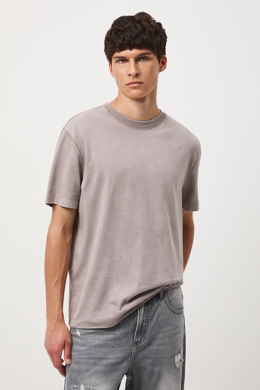 Bavlnené tričko Medicine pánske, šedá farba, jednofarebné