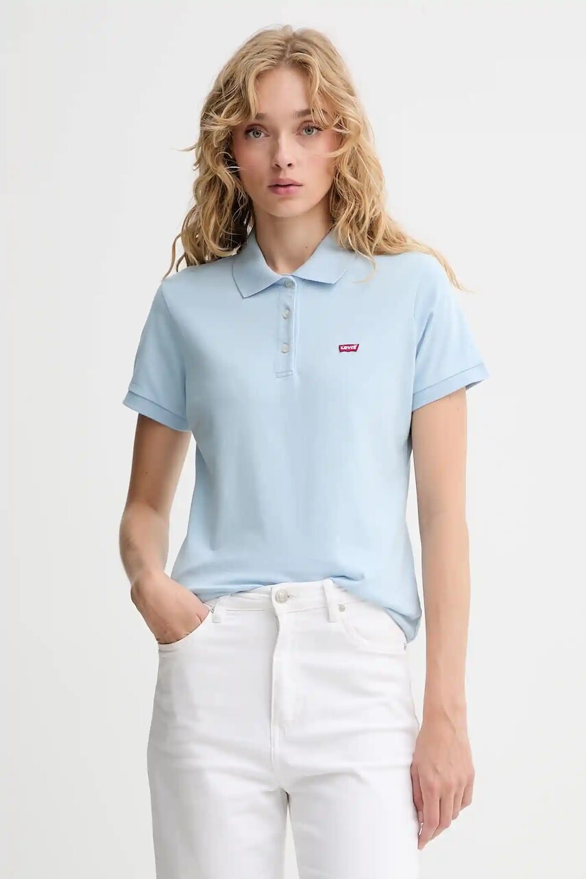 Polo tričko Levi's dámske, modrá farba, 001F2