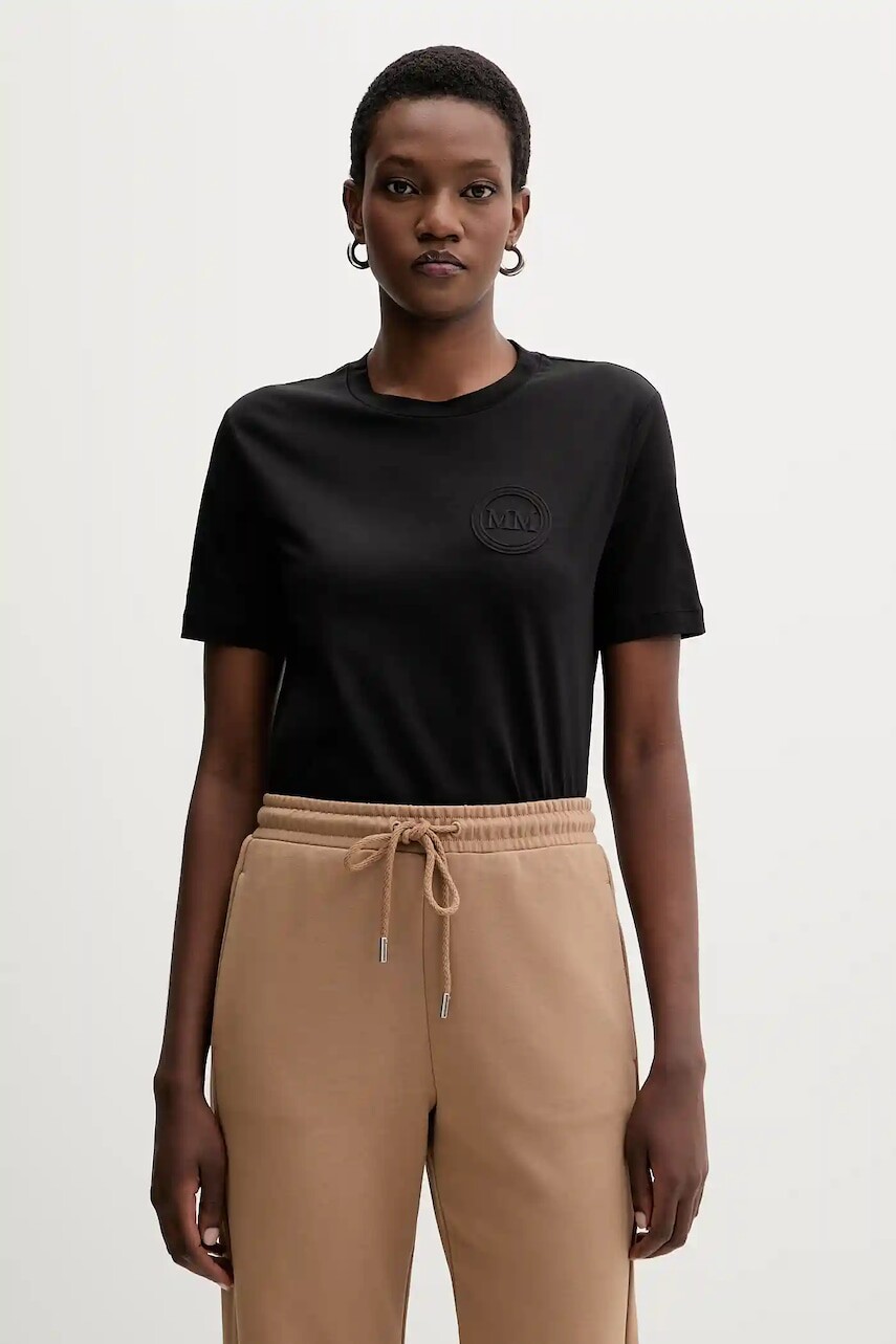 Bavlnené tričko MM GATTONI dámske, čierna farba, 2526946058600