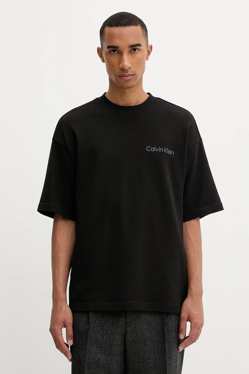 Bavlnené tričko Calvin Klein Underwear pánske, čierna farba, s nášivkou, LV00NM2929