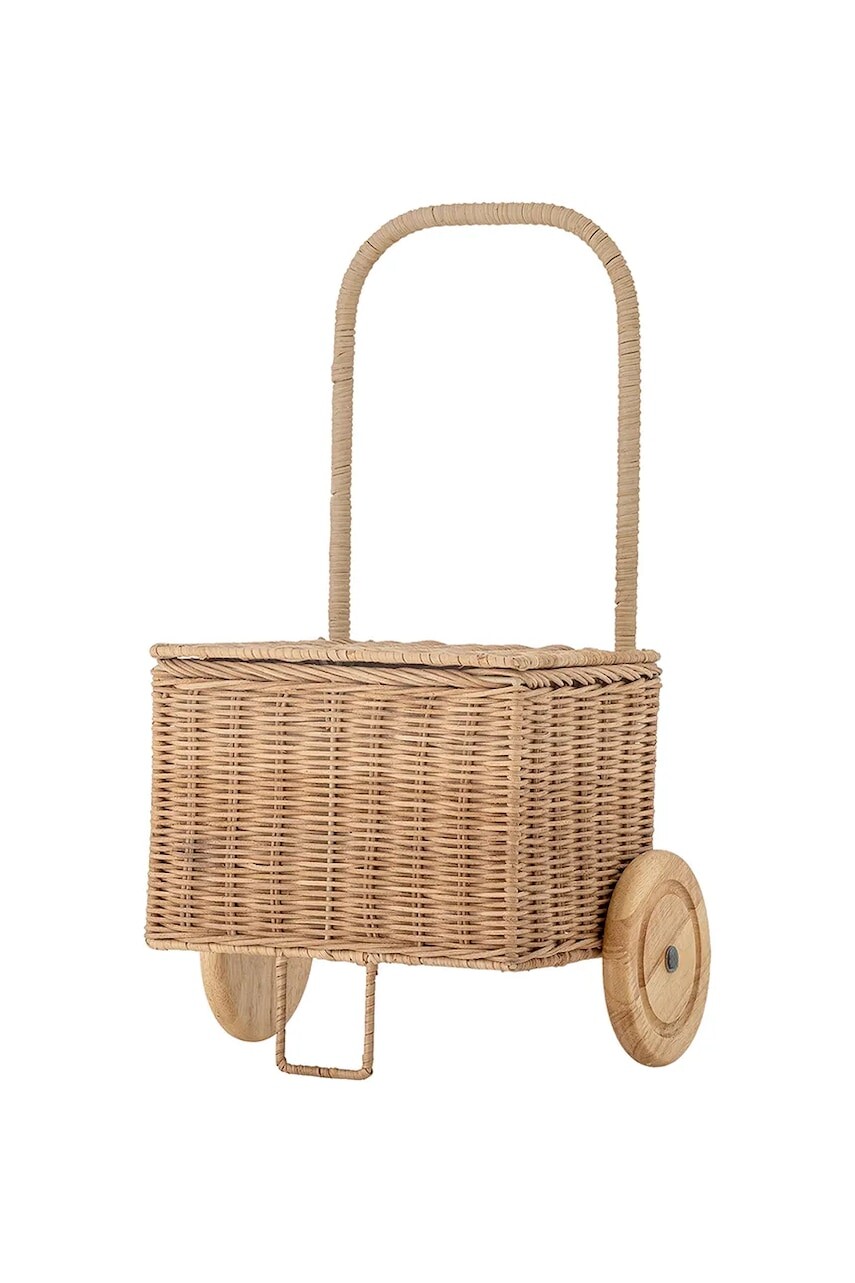 Úložný kôš Bloomingville Penne Trolley 29 x 50 x 23 cm béžová farba