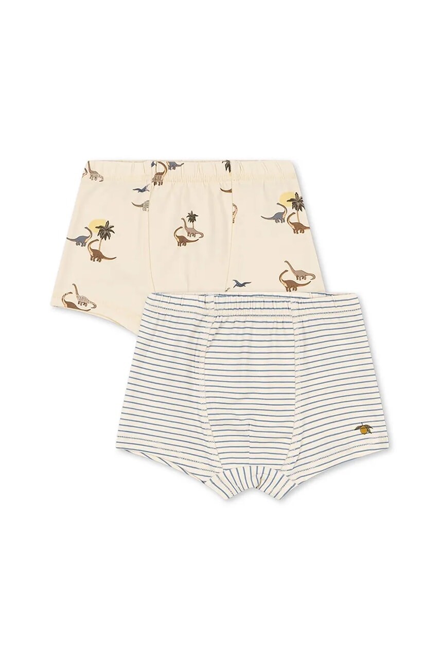 Detské boxerky Konges Sløjd BASIC 2 PACK BOY BOXERS GOTS 2-pak béžová farba, KS103693