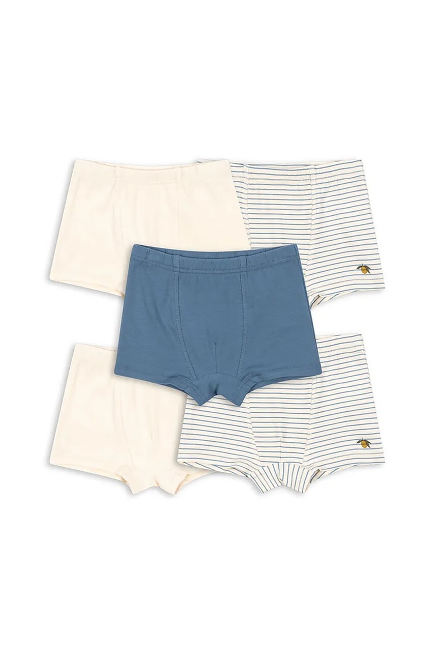 Detské boxerky Konges Sløjd BASIC 5 PACK BOY BOXERS GOTS 5-pak béžová farba, KS103698