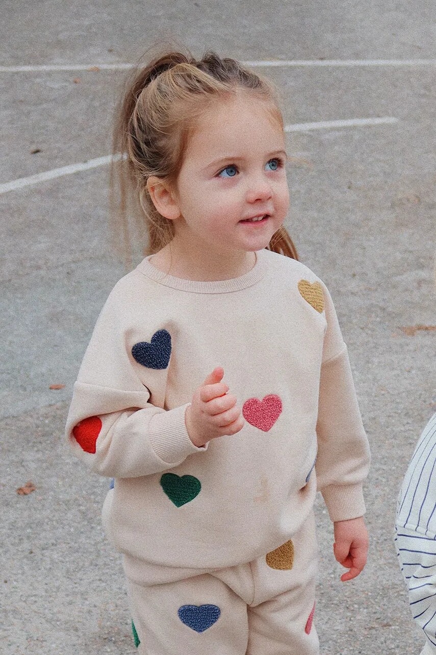 Detská mikina Konges Sløjd LOU TERRY SWEAT SHIRT OCS béžová farba, s nášivkou, KS103871