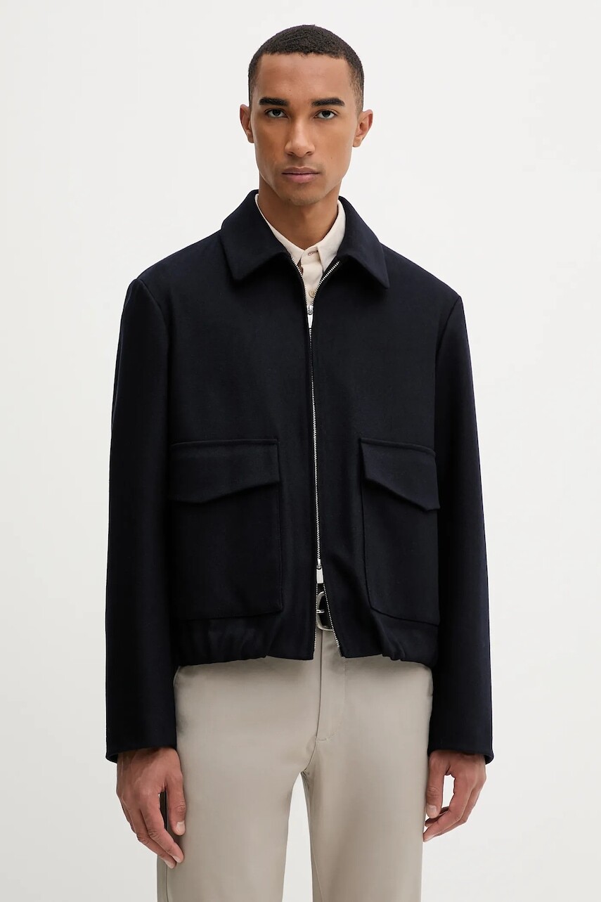 Vlnená bunda BARENA VENEZIA Capospalla Magan tmavomodrá farba, prechodná, CSU5234.444