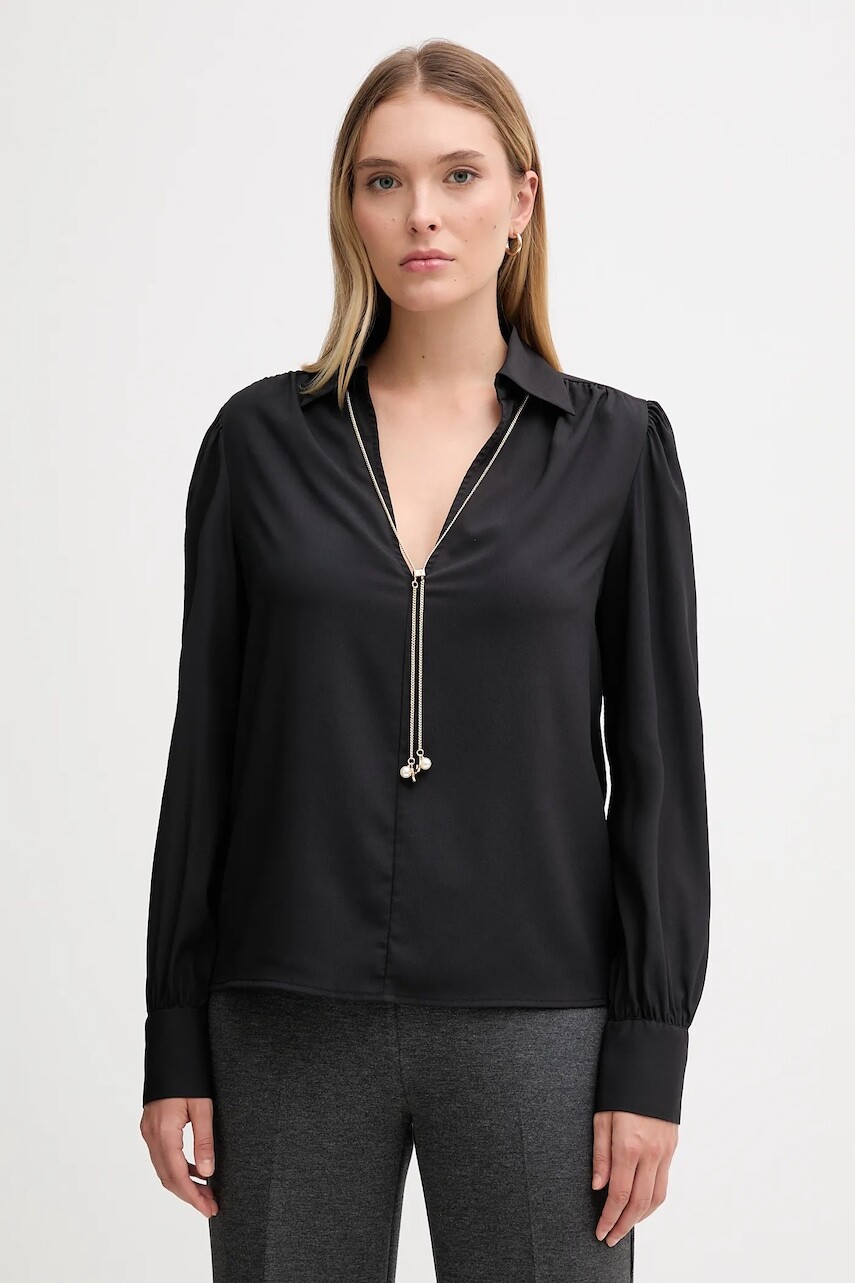 Blúzka Gaudi čierna farba, jednofarebná, 521FD45009