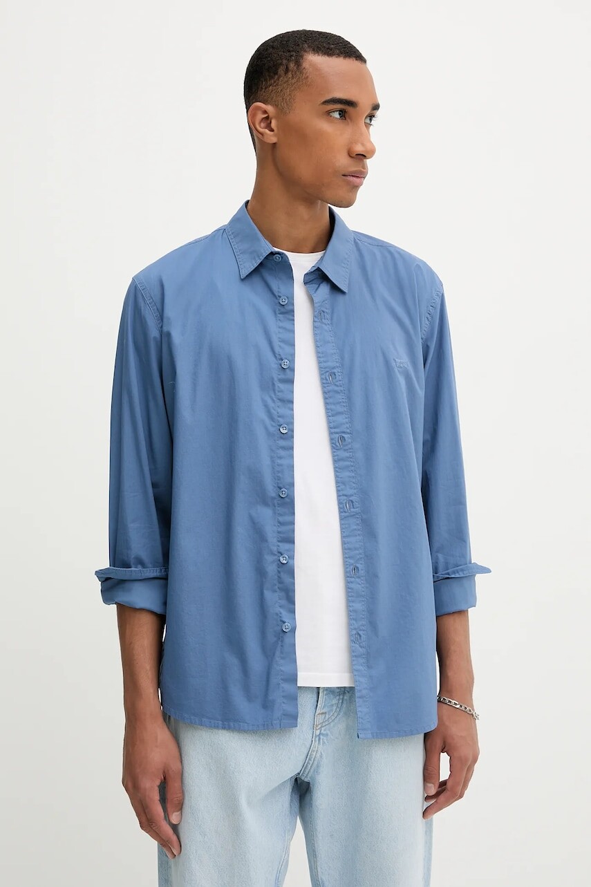 Košeľa Levi's modrá farba, slim, s klasickým golierom, 86625