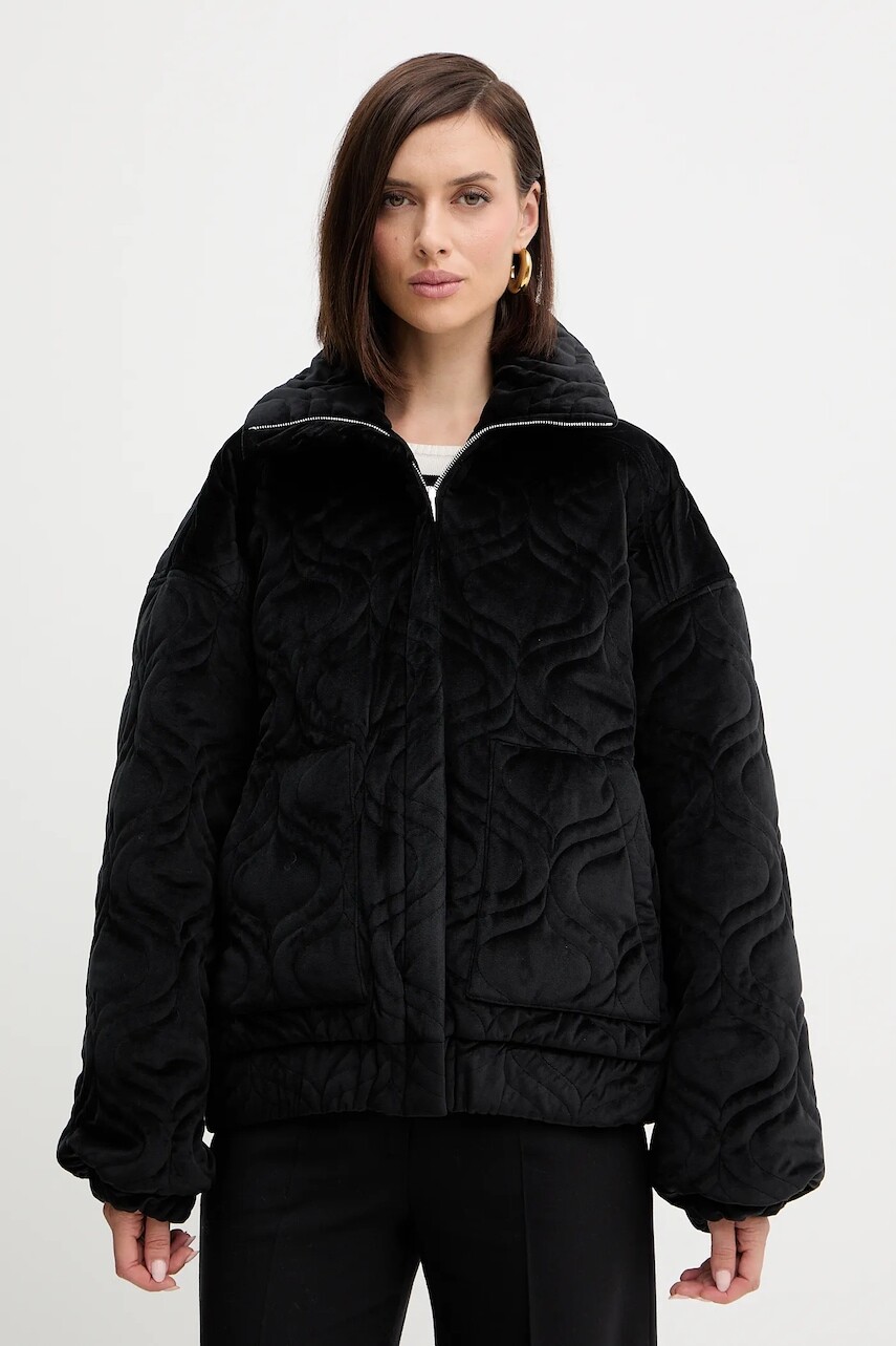 Bunda Charo Ruiz Ibiza čierna farba, prechodná, oversize, 257310