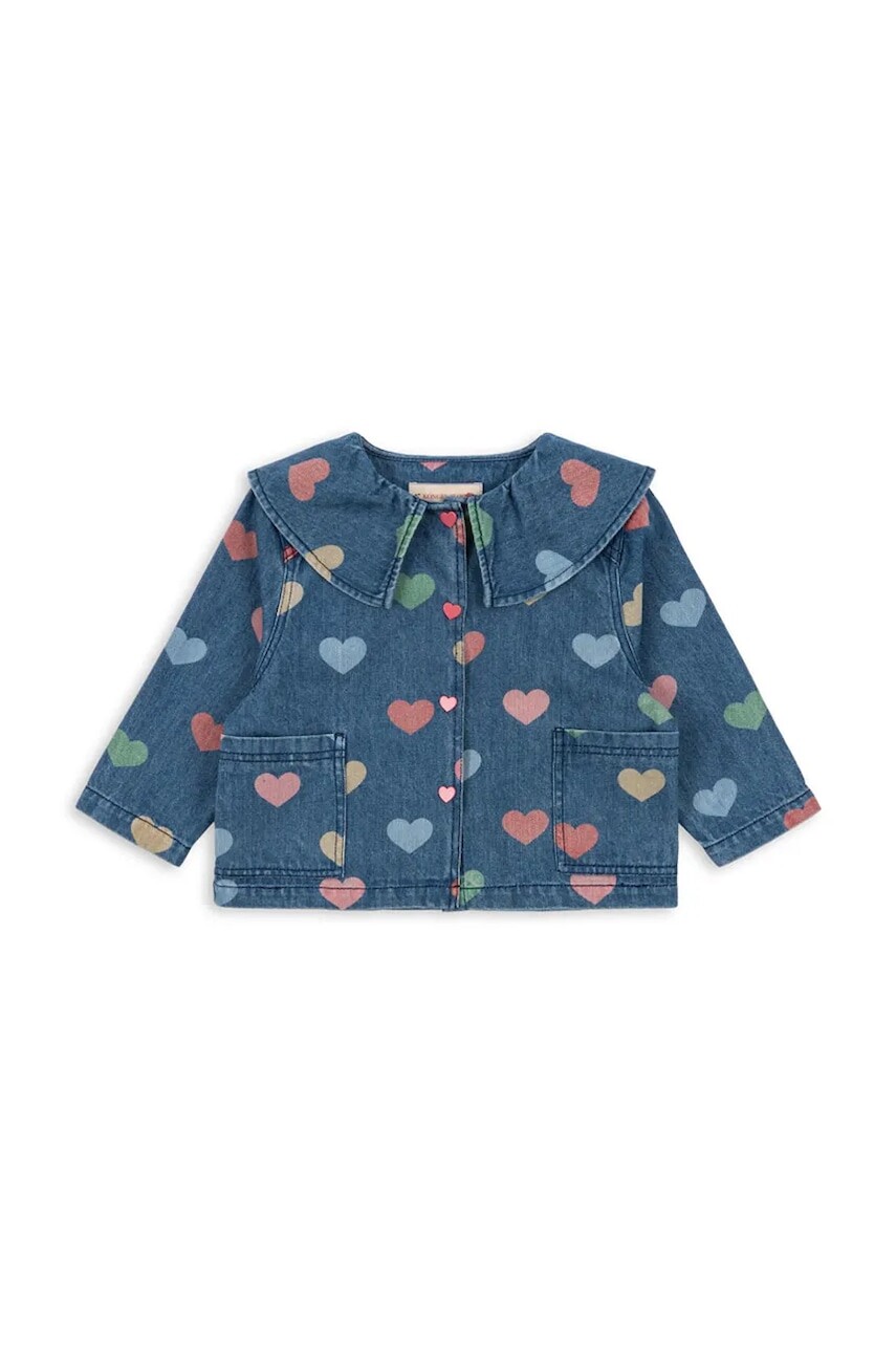 Detská rifľová bunda Konges Sløjd MAGOT DENIM SHIRT GOTS tmavomodrá farba, KS103883