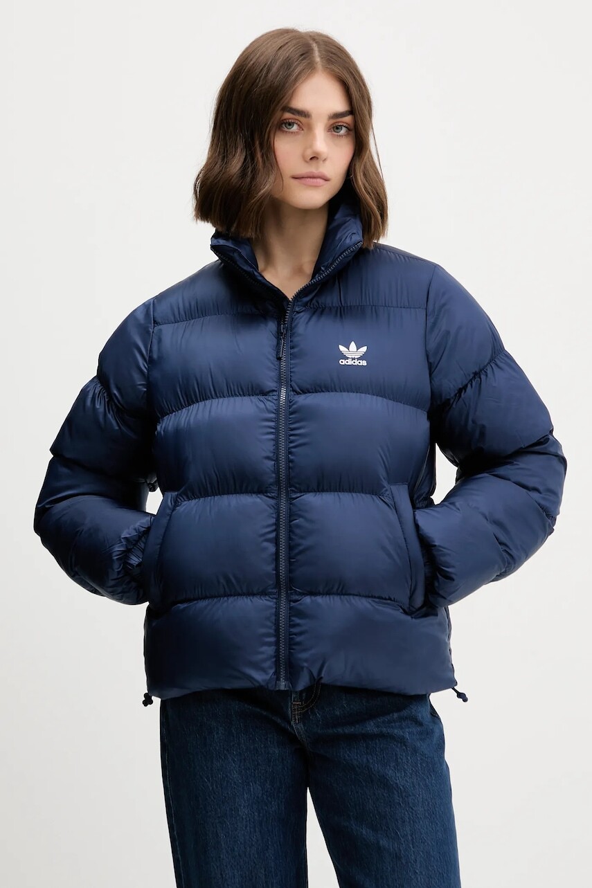 Bunda adidas Originals Adicolor tmavomodrá farba, zimná, JX2950