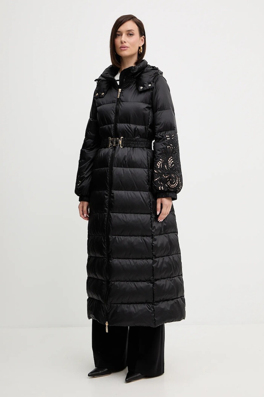 Páperová bunda Twinset čierna farba, zimná, 252TP2430