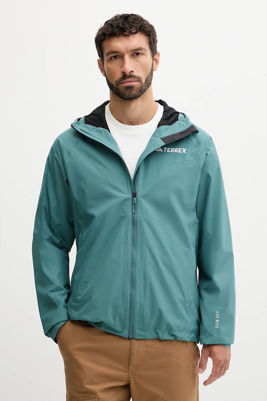 Nepremokavá bunda adidas TERREX Multi 2L Rain Jacket zelená farba, JL9774