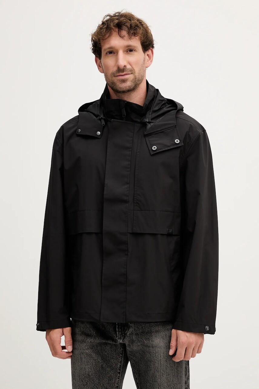 Bunda Calvin Klein Jeans čierna farba, prechodná, LV04RD503G