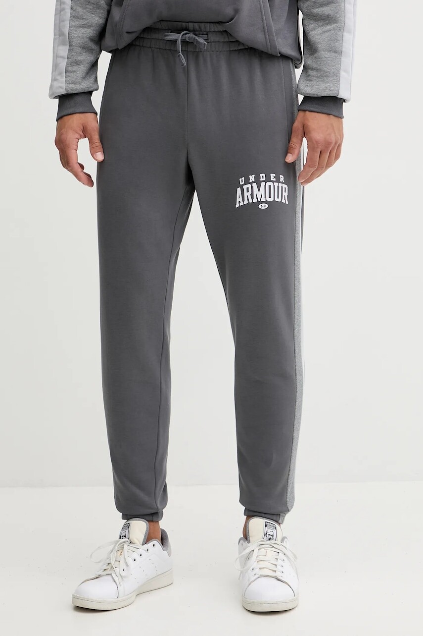 Tepláky Under Armour Rival šedá farba, s potlačou, 6003954