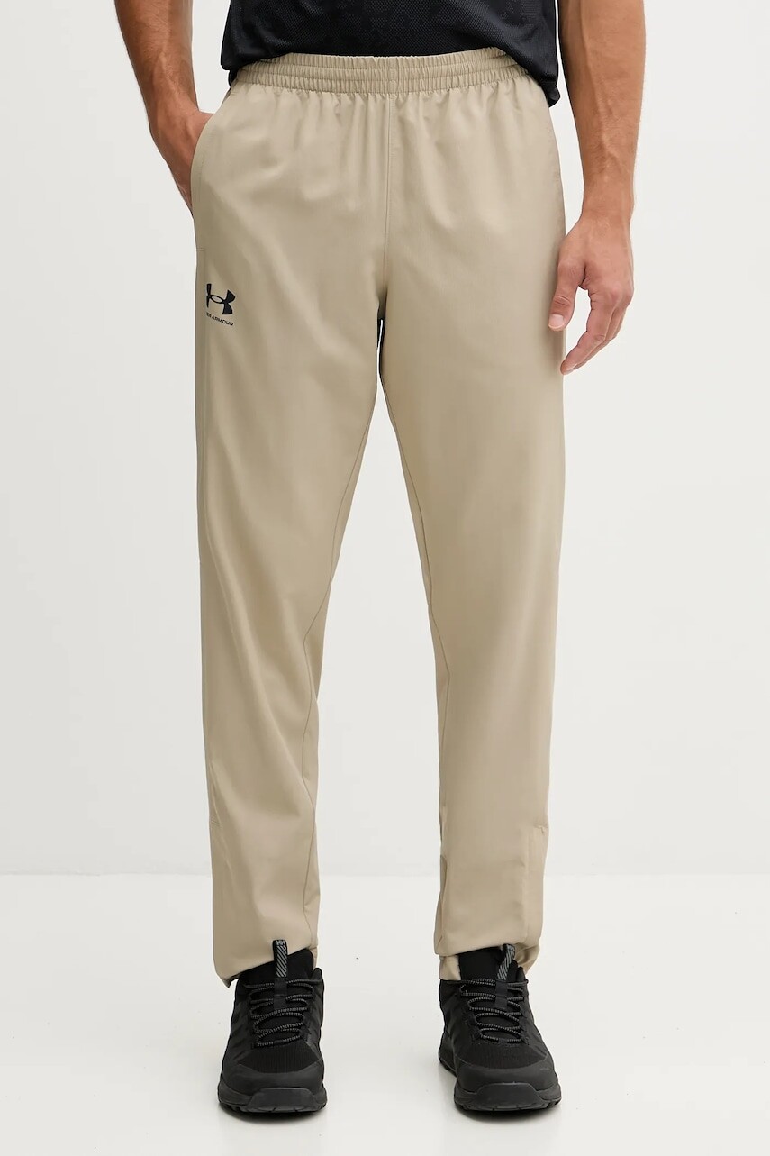 Tepláky Under Armour béžová farba, jednofarebná, 1390150