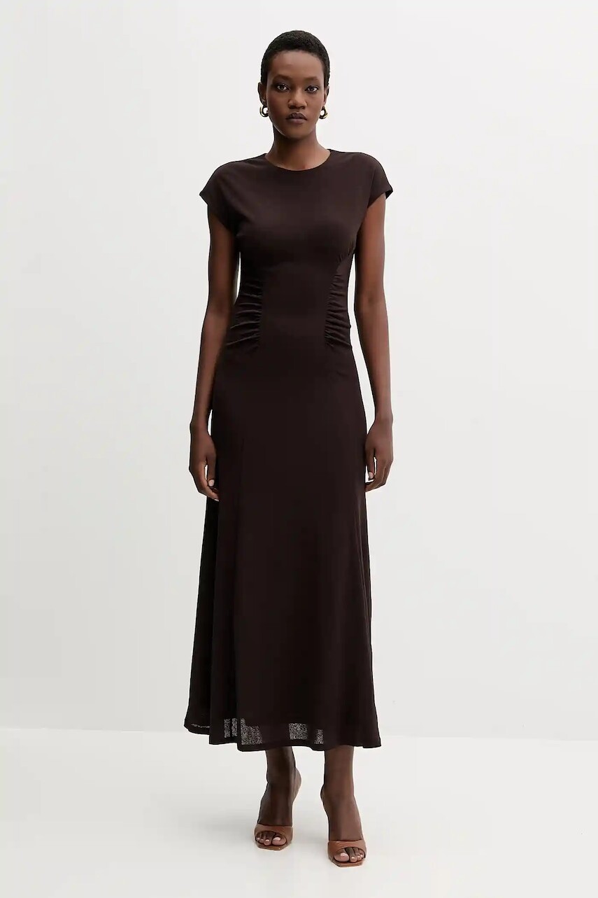 Šaty Marella hnedá farba, maxi, áčkový strih, 2523626024200