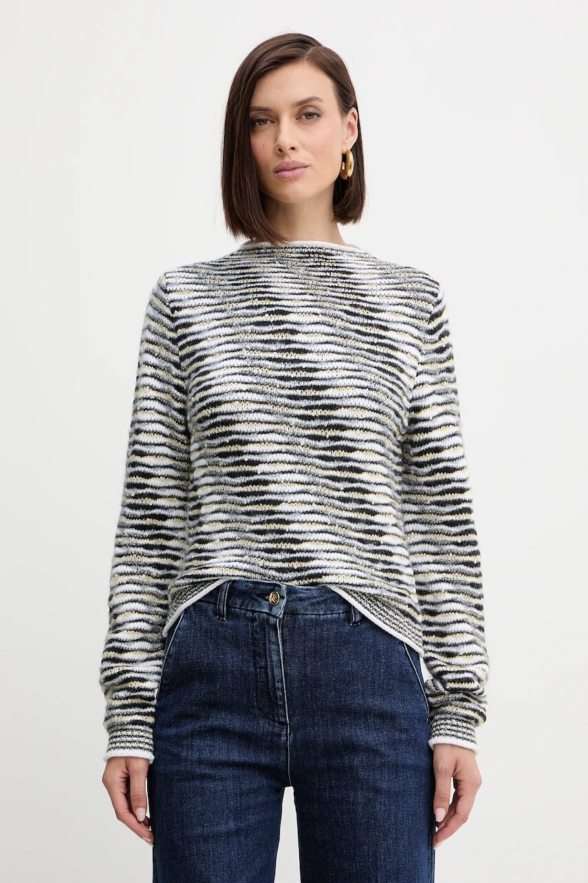 Vlnený sveter Missoni čierna farba, ľahké, DS25WN00.BK01BT