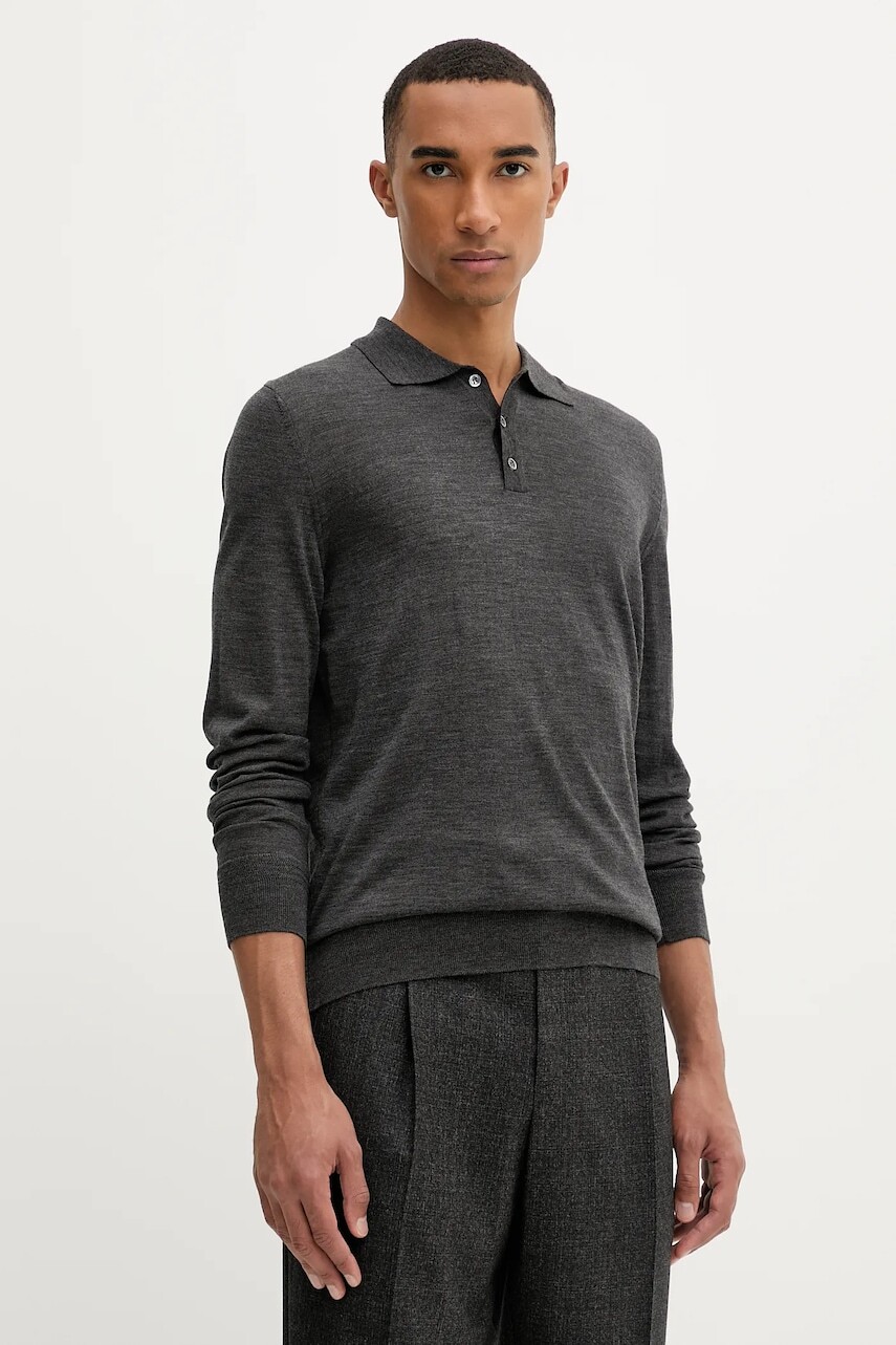 Vlnený sveter BARENA VENEZIA Knitwear Pevaron šedá farba, ľahké, KNU4100.429