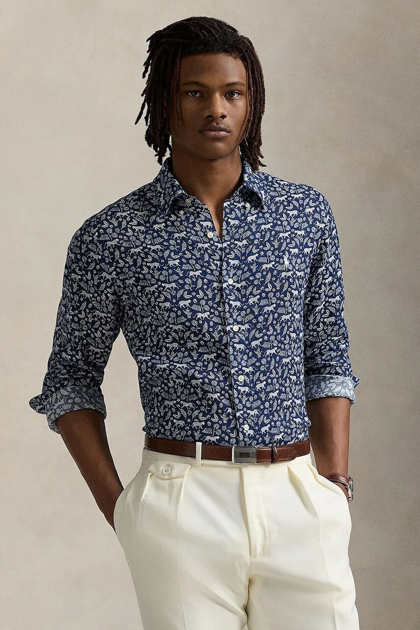 Ľanová košeľa Polo Ralph Lauren Sport Shirt regular, s klasickým golierom, 710968911