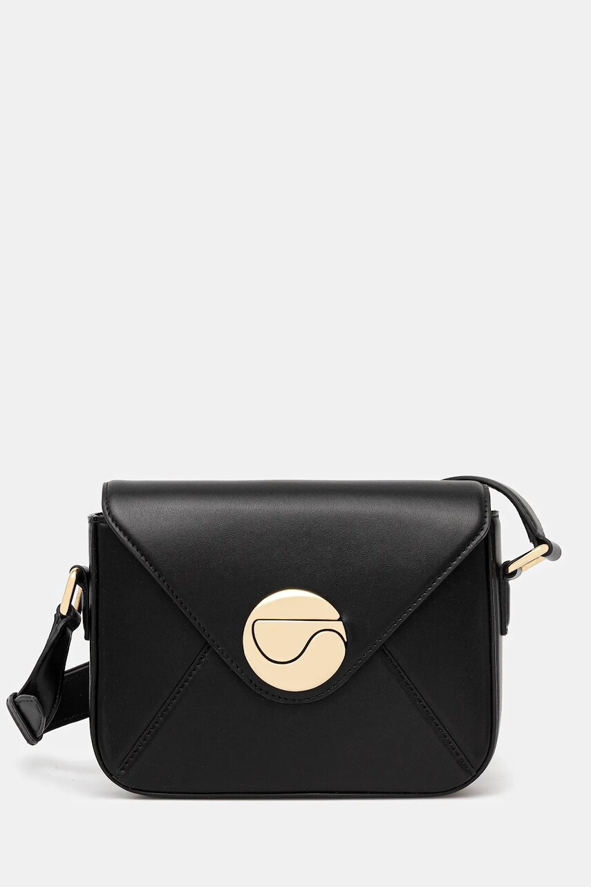 Kožená kabelka Coperni Mini Mail Box čierna farba, COPBA89F6043