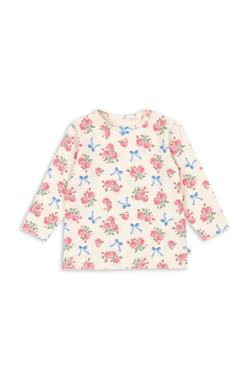 Tričko s dlhým rukávom pre bábätká Konges Sløjd BASIC BLOUSE GOTS béžová farba, KS103701
