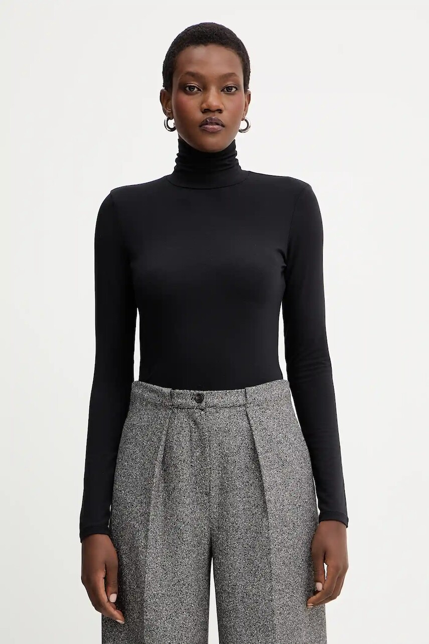 Tričko s dlhým rukávom Weekend Max Mara MULTIF čierna farba, 2525946022600