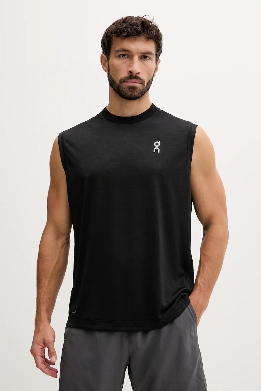 Tréningové tričko ON running čierna farba, 1MF11800553